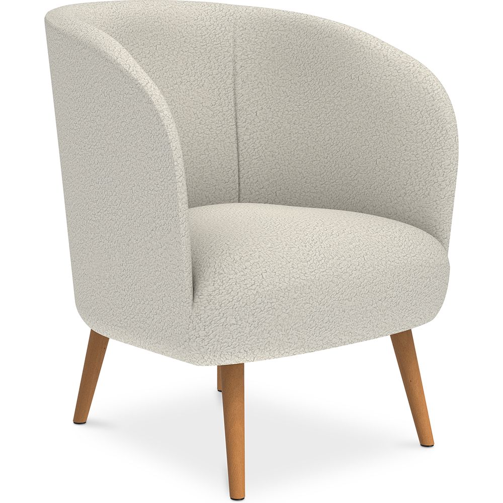 Fauteuil avec Accoudoirs En Bouclette Fausse Fourrure Tapissée - Boucles Blanches- Wesna image 8