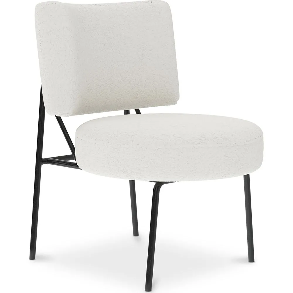 Fauteuil En Bouclette Fausse Fourrure Tapissée - Boucles Blanches - Jerna image 8