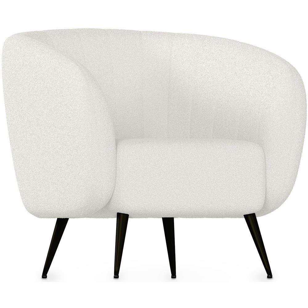 Fauteuil avec Accoudoirs En Bouclette Fausse Fourrure Tapissée - Boucles Blanches - Nuba image 8