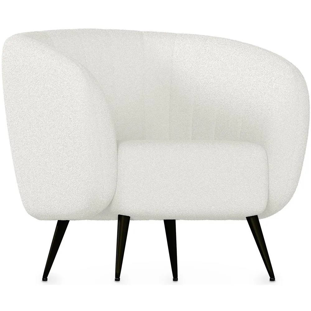 Fauteuil avec Accoudoirs En Bouclette Fausse Fourrure Tapissée - Boucles Blanches - Nuba image 8