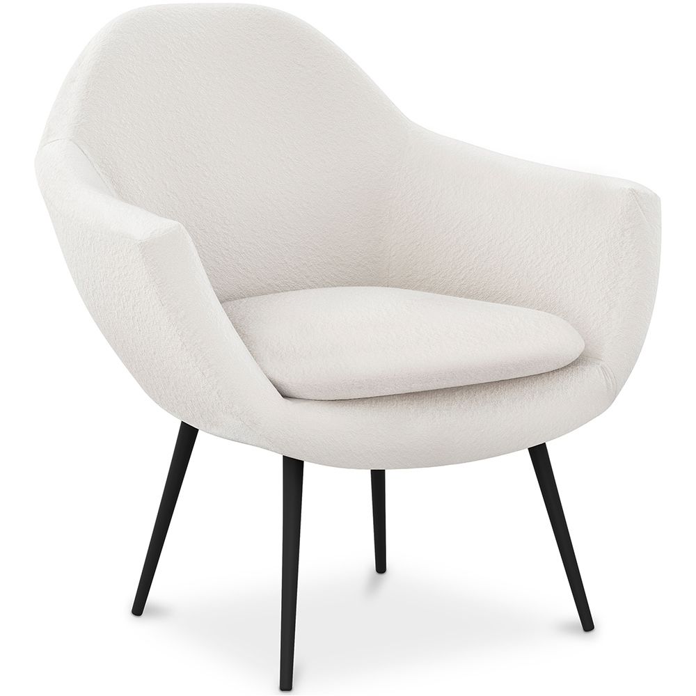 Fauteuil avec Accoudoirs -En Bouclette Fausse Fourrure Tapissée - Boucles Blanches- Eila image 8