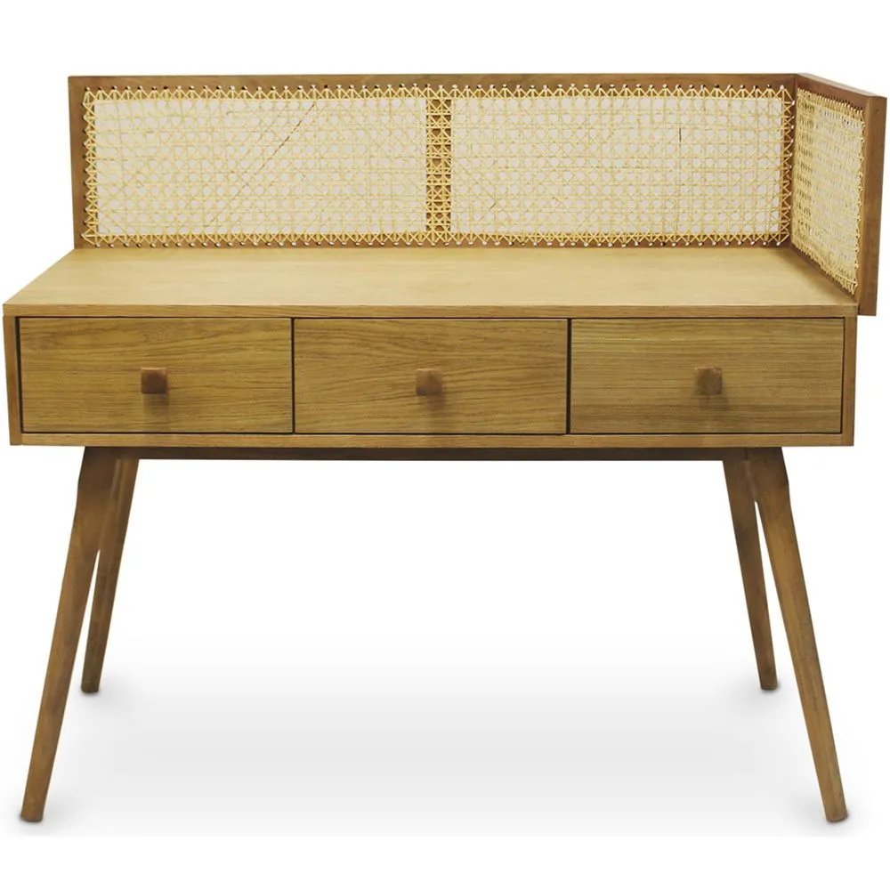 Bureau style Cannage Design en bois naturel - Oka image 8