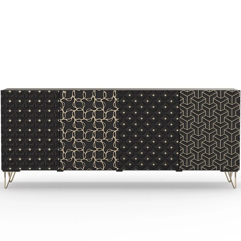 Buffet design en bois - Noir - Haui image 8