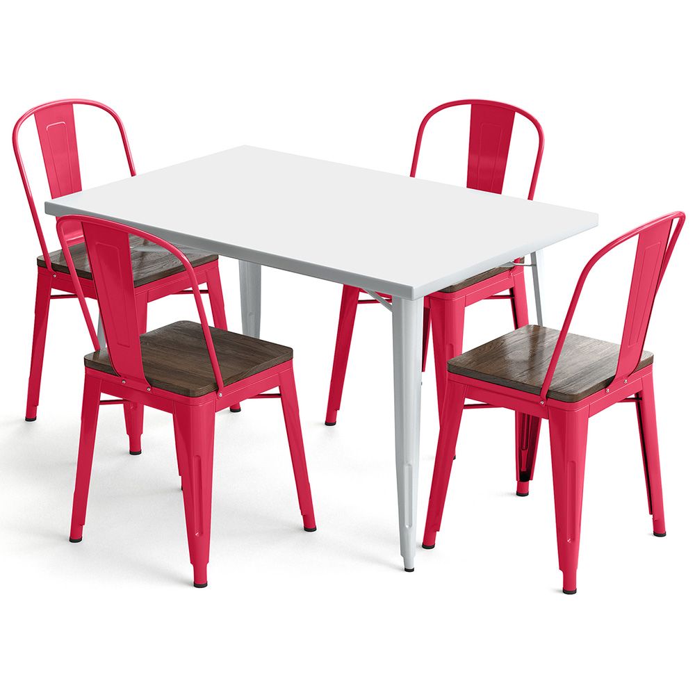 Pack Table à manger et 4 chaises à manger Design industriel - Nouvelle édition- Bistrot Stylix image 8