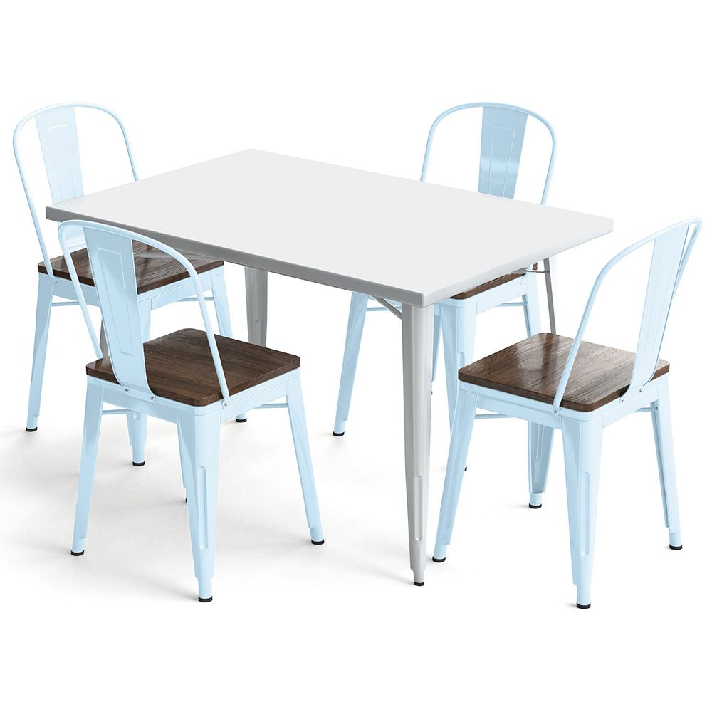 Pack Table à manger et 4 chaises à manger Design industriel - Nouvelle édition- Bistrot Stylix image 8