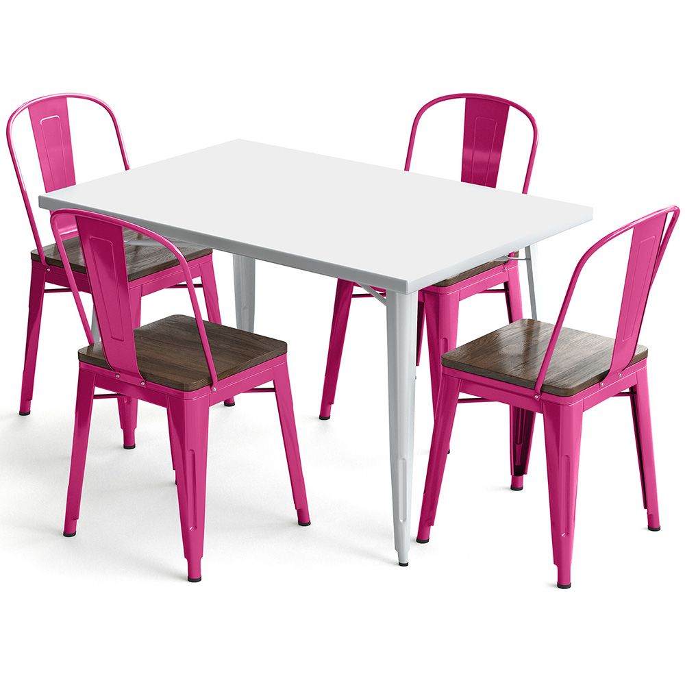 Pack Table à manger et 4 chaises à manger Design industriel - Nouvelle édition- Bistrot Stylix image 8
