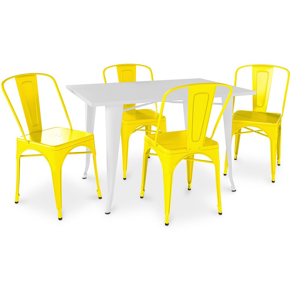 Pack Table à manger et 4 Chaises à manger Design industriel - Nouvelle édition- Bistrot Stylix image 8