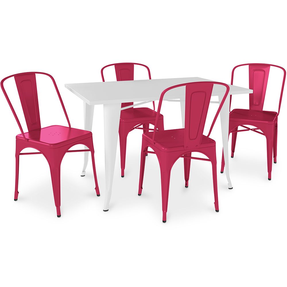 Pack Table à manger et 4 Chaises à manger Design industriel - Nouvelle édition- Bistrot Stylix image 8