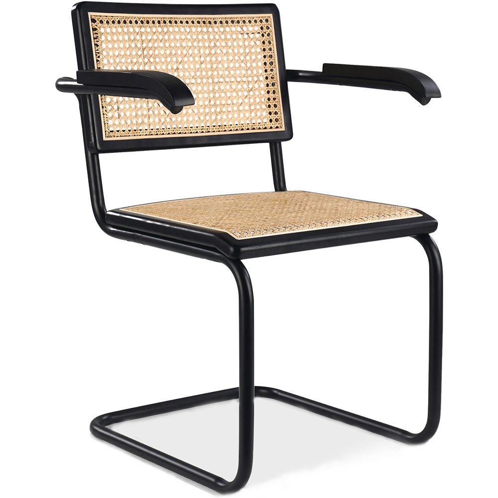 Chaise de salle à manger avec accoudoirs - Vintage - Bois et rotin - Bastral image 8
