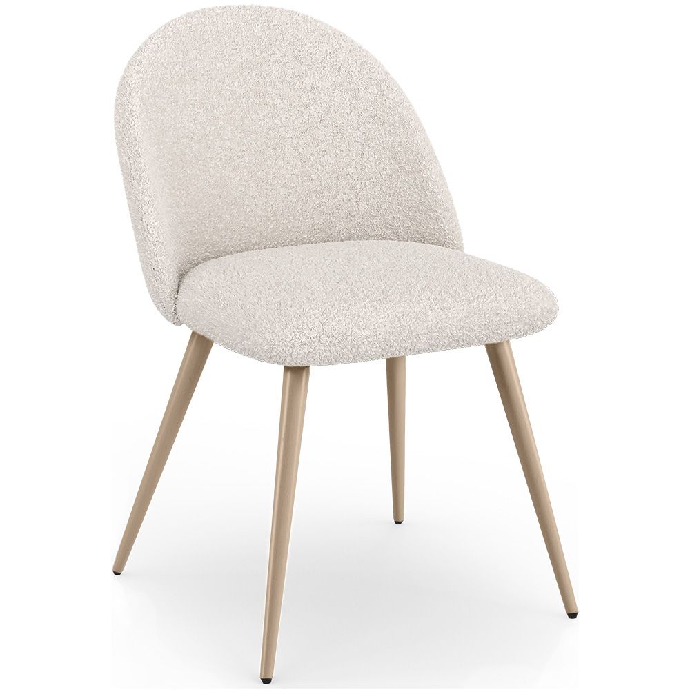 Chaise de salle à manger - Tapissée en tissu bouclé - Design scandinave - Evelyne image 8