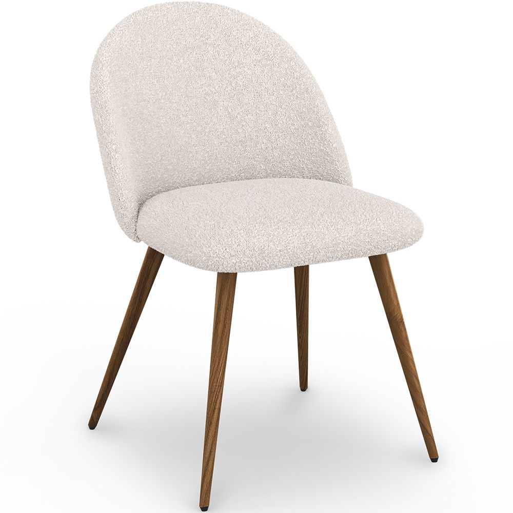 Chaise de salle à manger - Tapissée en tissu bouclé - Scandinave - Evelyne image 8