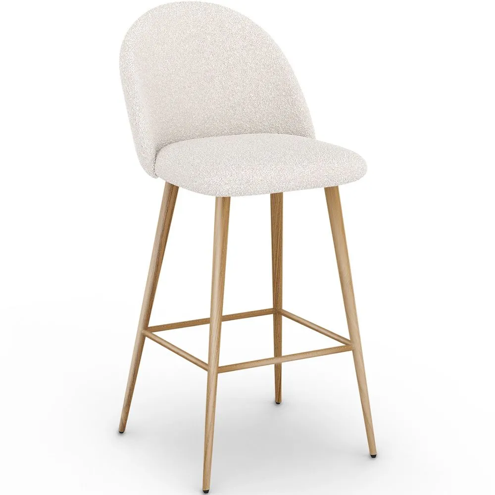 Tabouret tapissé en tissu bouclé - Design scandinave - Evelyne image 8