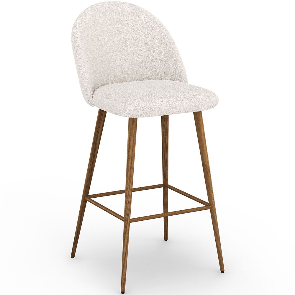 Tabouret tapissé en tissu bouclé - Design scandinave - Evelyne image 8