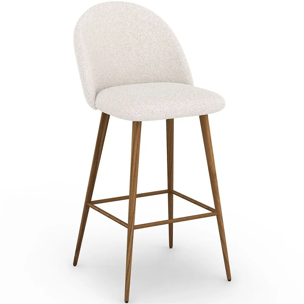 Tabouret tapissé en tissu bouclé - Design scandinave - Evelyne image 8