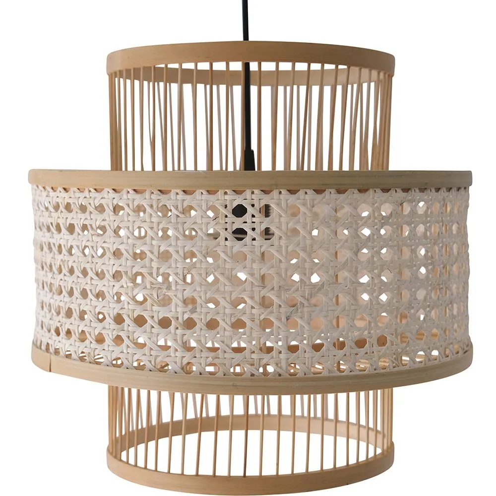 Lustre de plafond en rotin - Suspension de style Boho Bali - Yei image 8