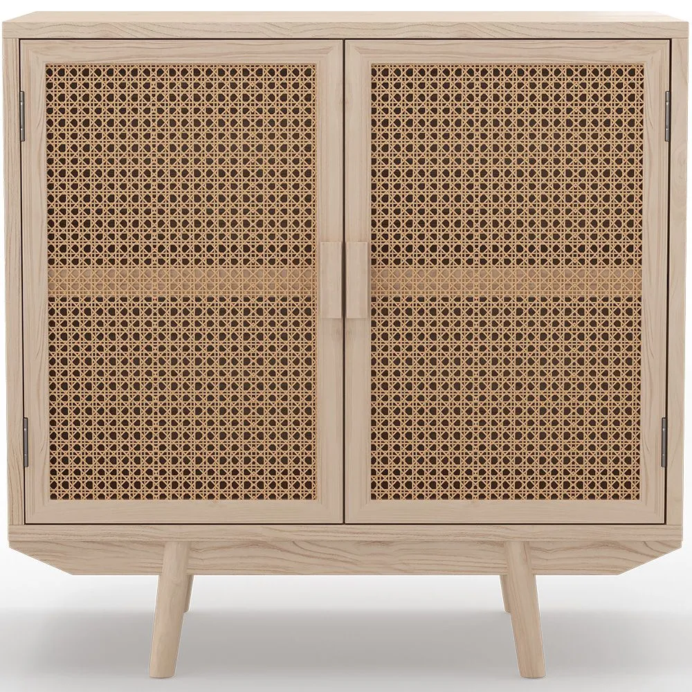 Buffet en Bois Naturel - Design Boho Bali - 2 Portes - Treys image 8