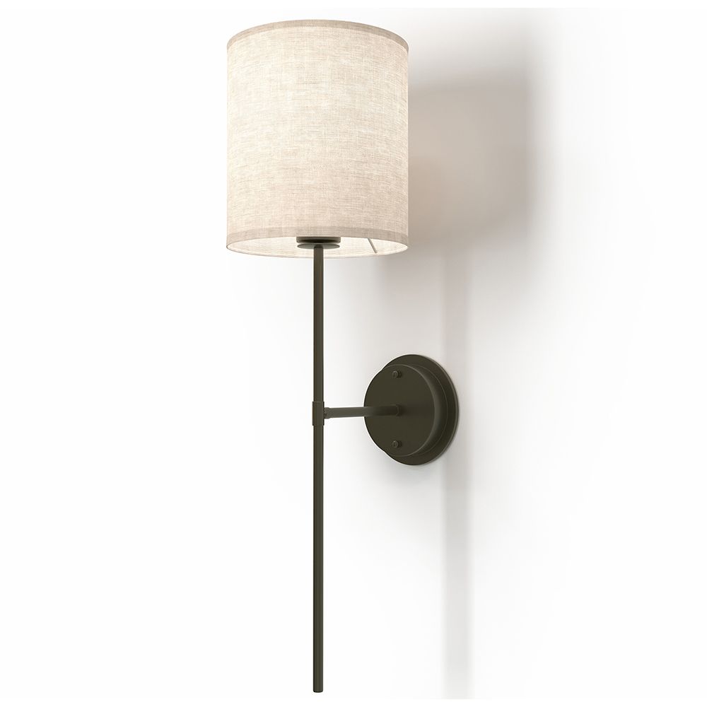 Applique Murale - Lampe Noire avec Abat-Jour en Tissu - Dena image 8