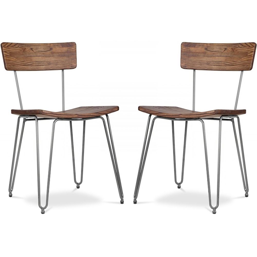 Lot de 2 chaises de salle à manger en bois - Design industriel - Hairpin image 8