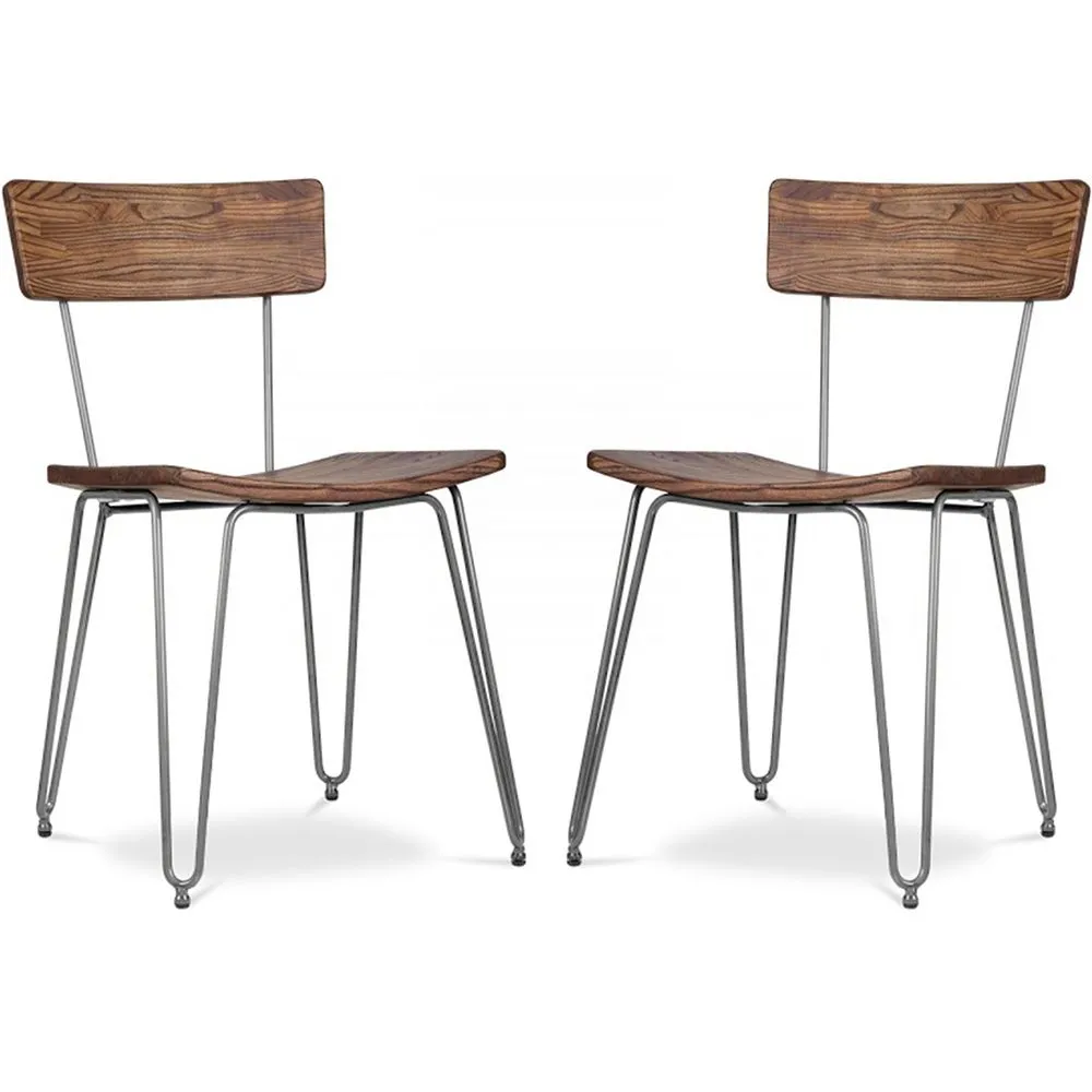 Lot de 2 chaises de salle à manger en bois - Design industriel - Hairpin image 8