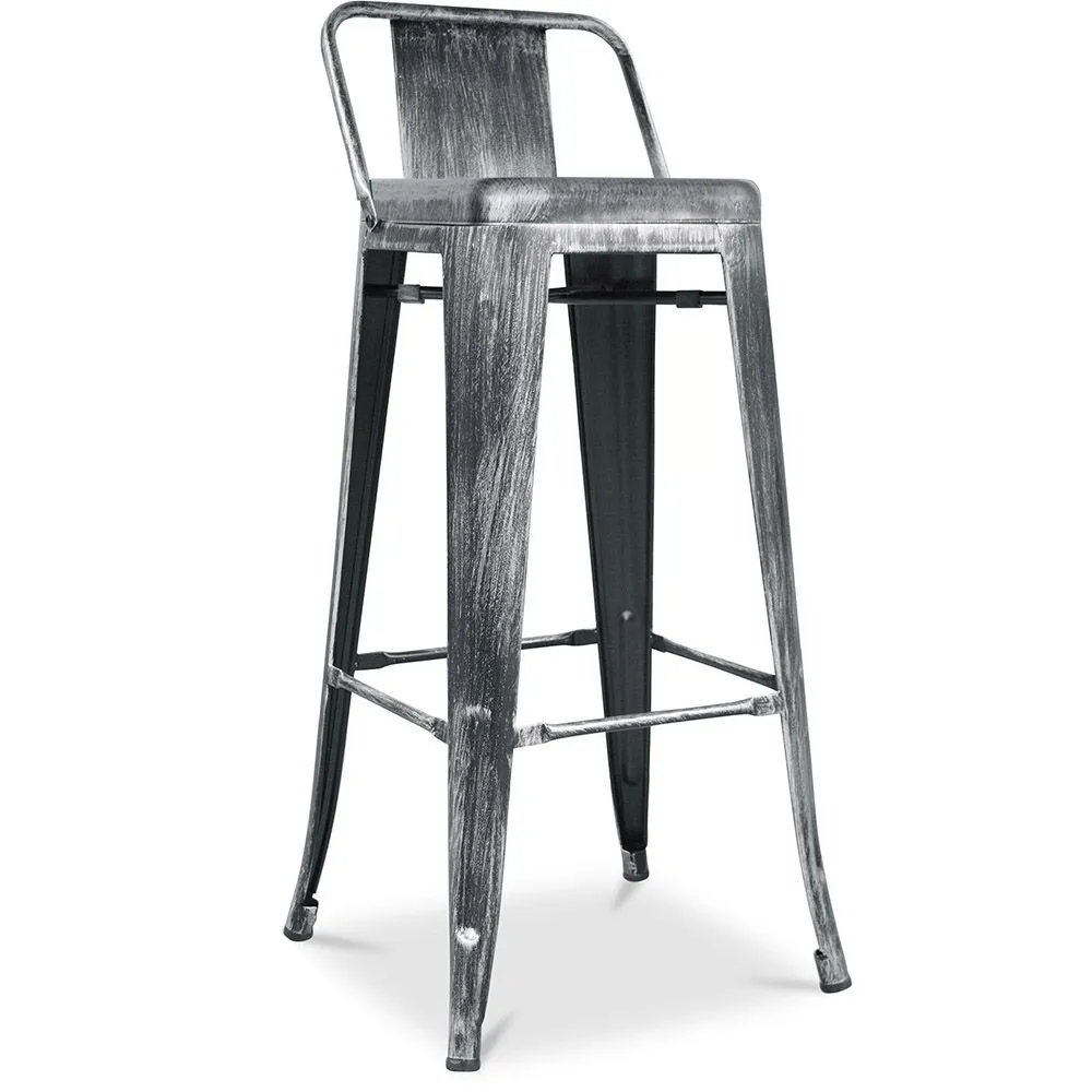 Tabouret de bar avec dossier - Design industriel - 76cm - Nouvelle édition - Stylix image 8