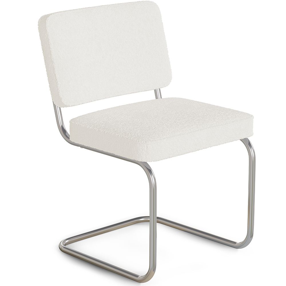 Chaise de salle à manger En Bouclette Fausse Fourrure Tapissée - Boucles Blanches - Henr image 8