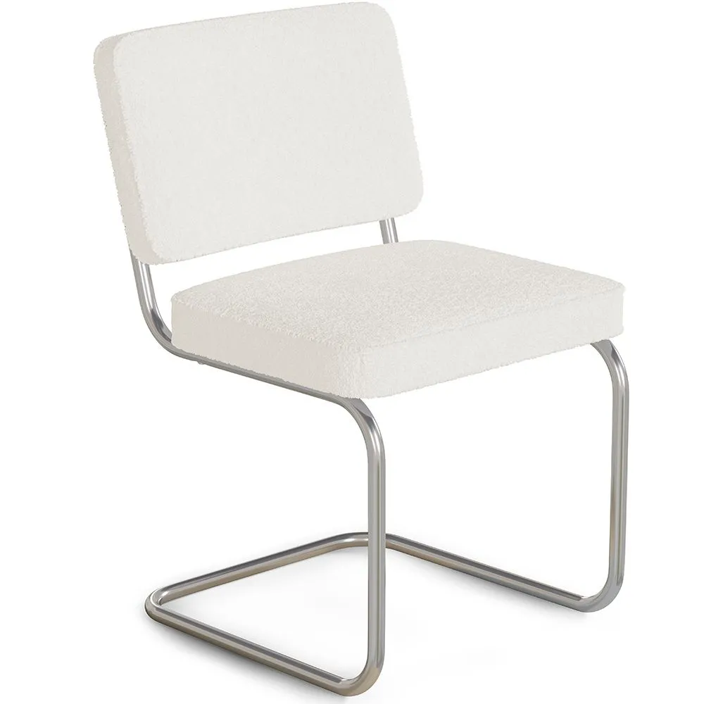 Chaise de salle à manger En Bouclette Fausse Fourrure Tapissée - Boucles Blanches - Henr image 8