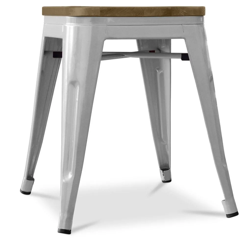 Tabouret Design Industriel - Bois et Acier - 45cm -Stylix image 8