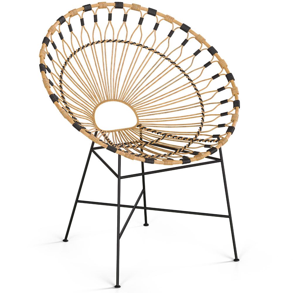  Chaise d'extérieur ronde en rotin synthétique - Design Boho Bali - Elsa image 8