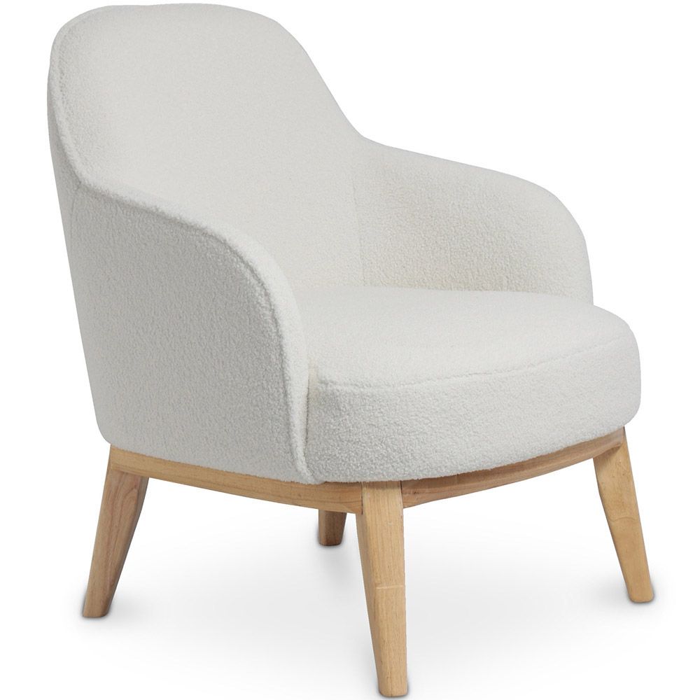 Chaise de salle à manger en bouclette fausse fourrure Tapissée - Boucles Blanches - Lettre image 8