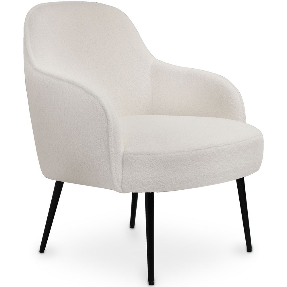 Fauteuil Rembourré - Bouclé Blanc - Hyra image 8