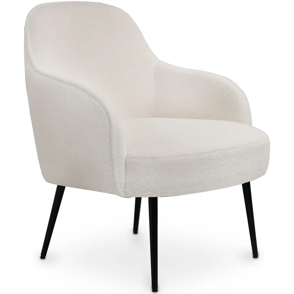 Fauteuil Rembourré - Bouclé Blanc - Hyra image 8