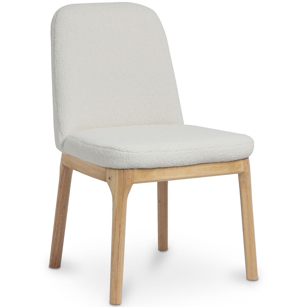 Chaise de salle à manger en bouclette fausse fourrure Tapissée - Boucles Blanches  - Biscayne image 8