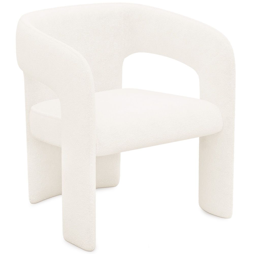 Chaise de salle à manger en bouclette fausse fourrure Tapissée - Boucles Blanches - Ashley image 8