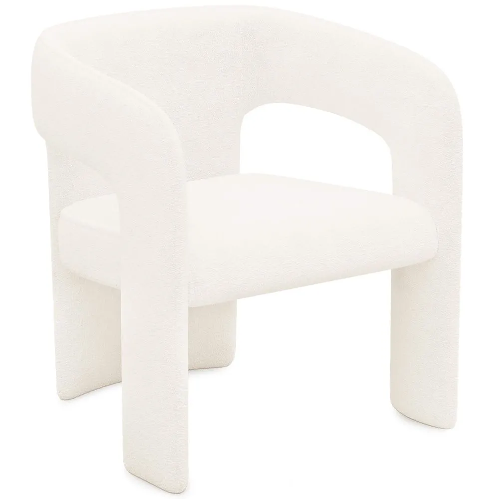 Chaise de salle à manger en bouclette fausse fourrure Tapissée - Boucles Blanches - Ashley image 8
