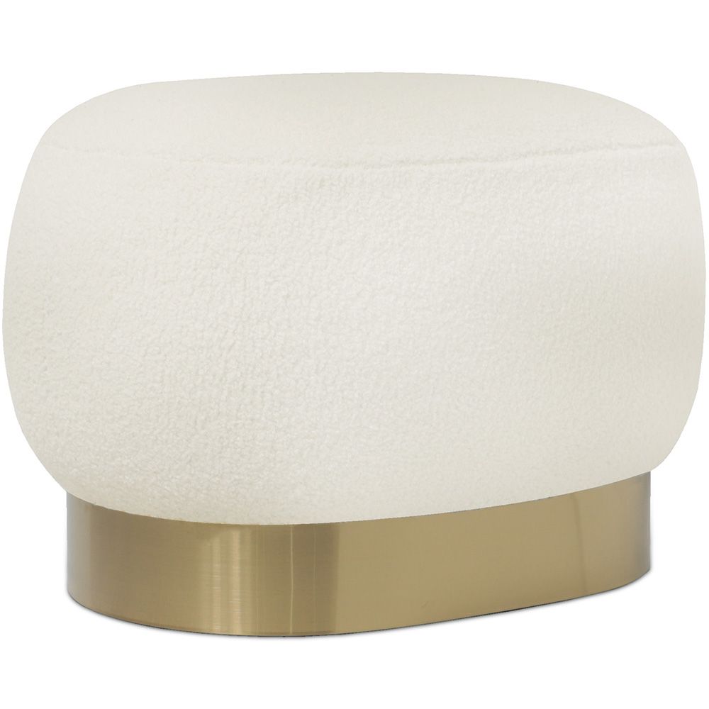 Pouf en bouclette fausse fourrure Tapissée - Boucles Blanches - Luxe image 8