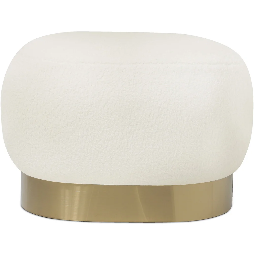 Pouf en bouclette fausse fourrure Tapissée - Boucles Blanches - Luxe image 8