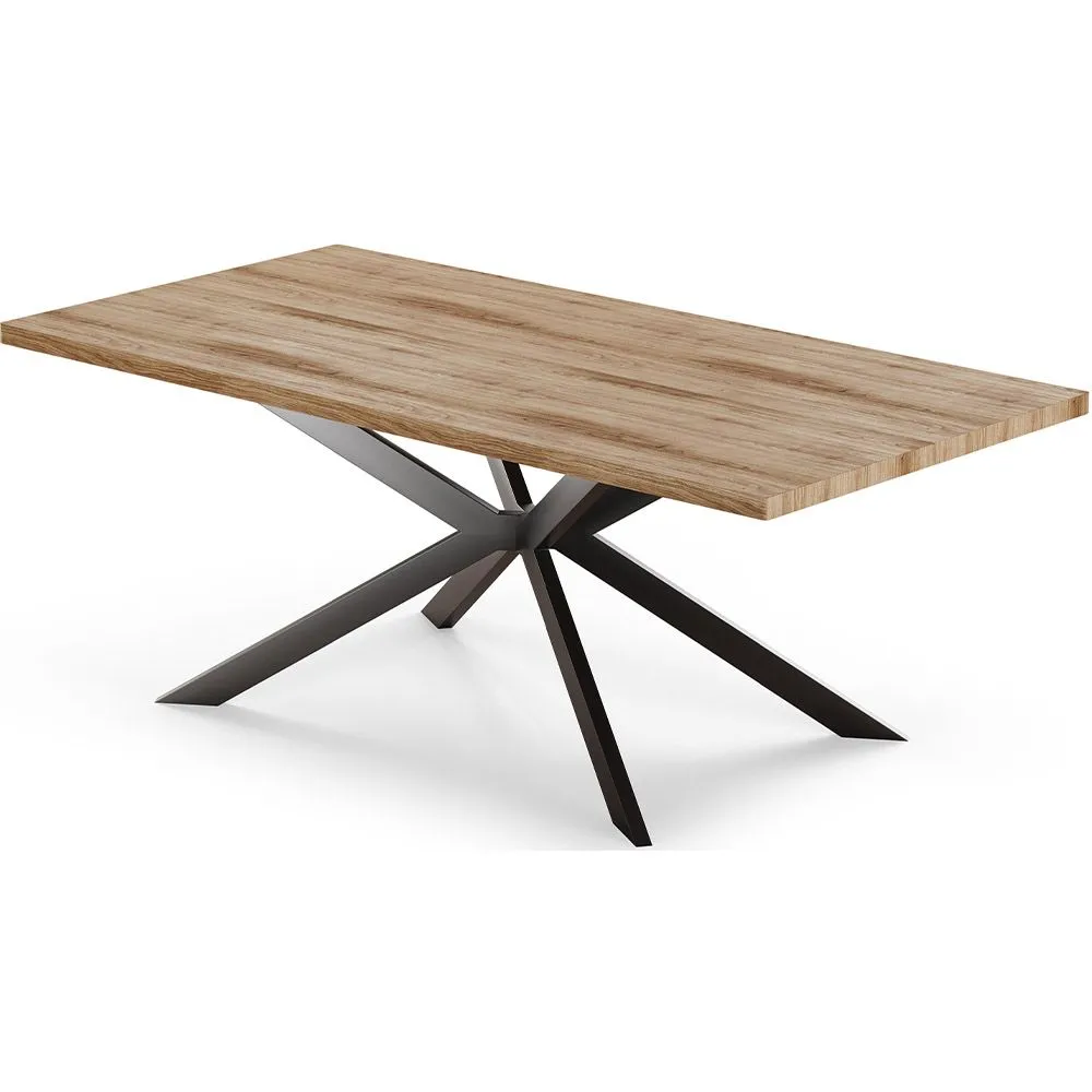 Table à manger rectangulaire - Industrielle - Bois et métal - Bayron image 8