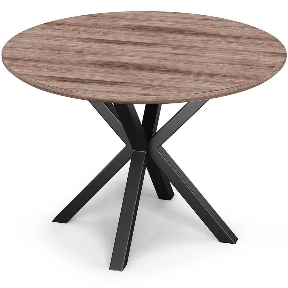 Table à manger ronde - Industrielle - Bois et métal - Bayron image 8