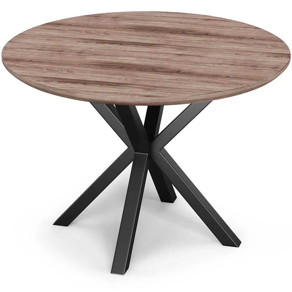 Table à manger ronde - Industrielle - Bois et métal - Bayron image 8
