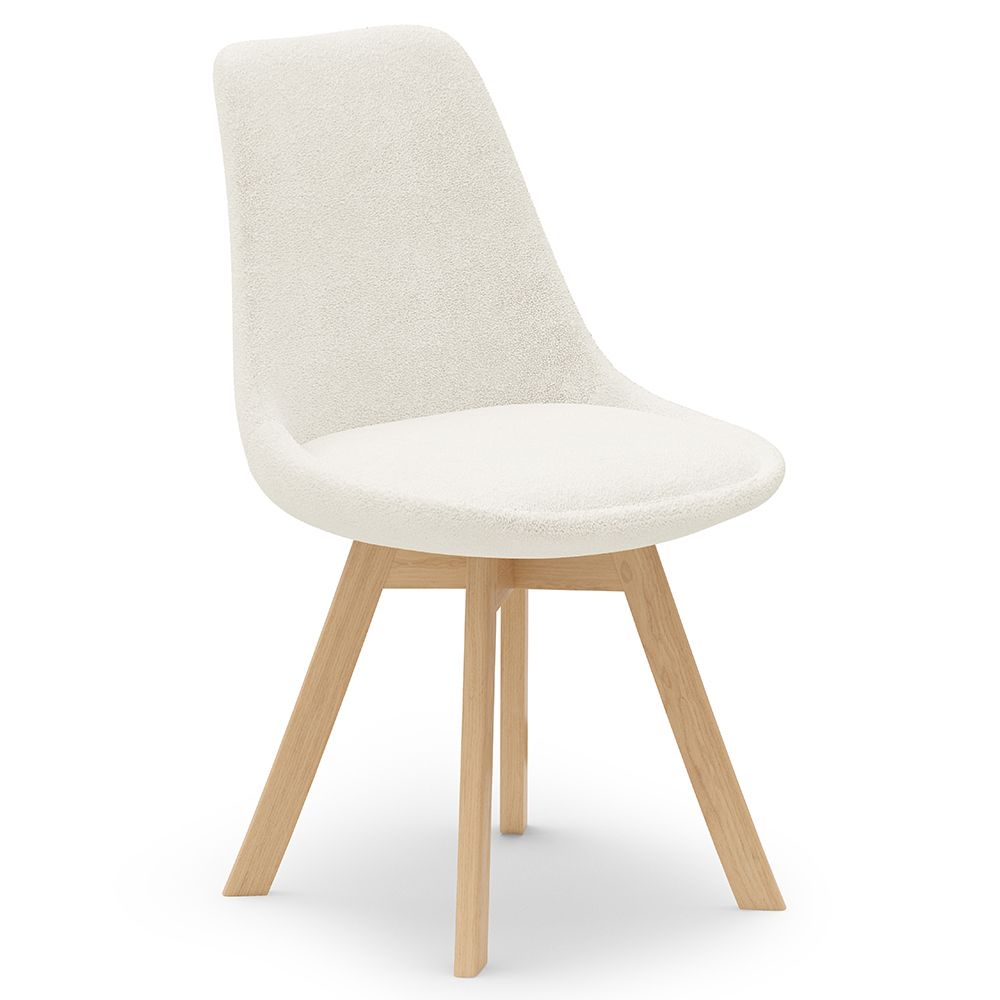 Chaise de salle à manger en bouclette fausse fourrure Tapissée - Boucles Blanches - Tulip image 8