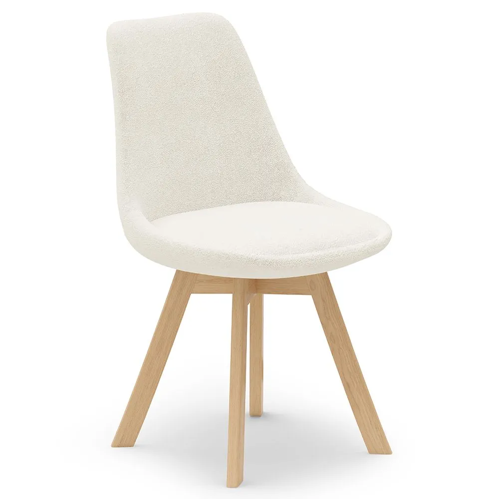 Chaise de salle à manger en bouclette fausse fourrure Tapissée - Boucles Blanches - Tulip image 8