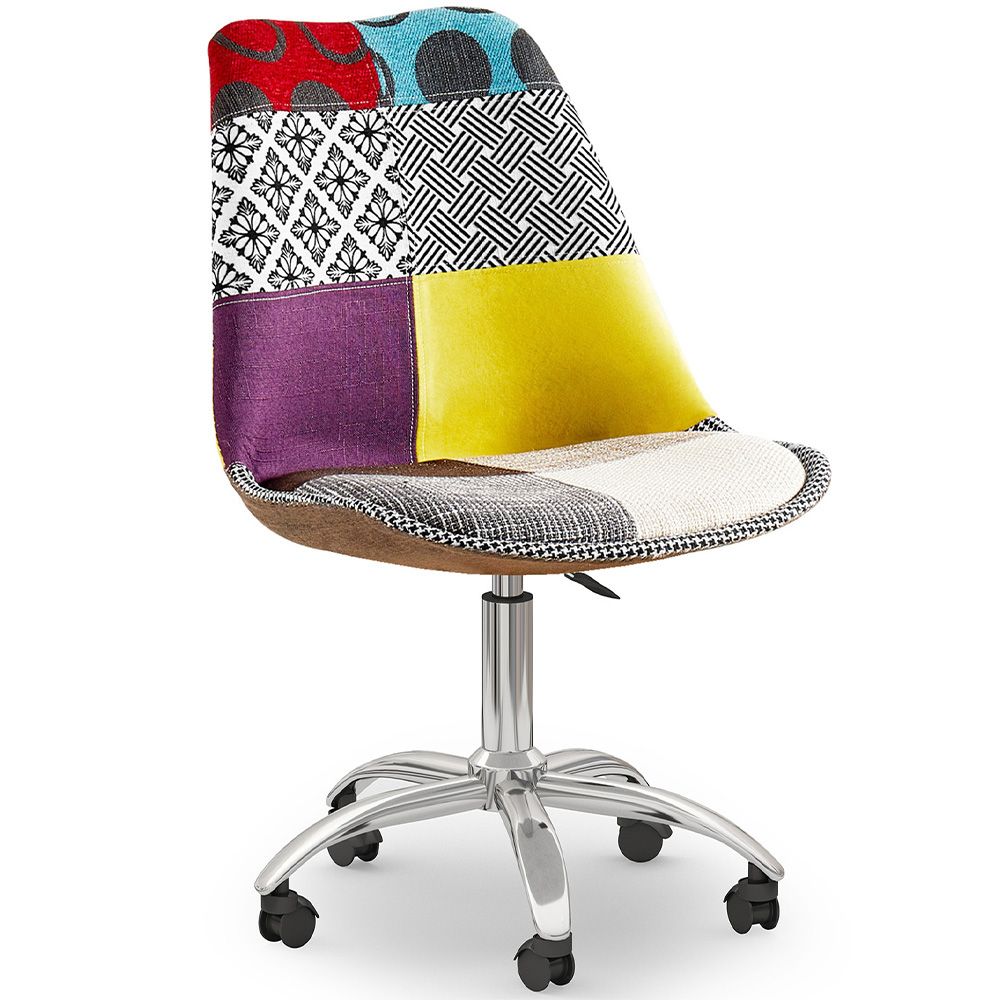 Chaise de Bureau Pivotante - Tissu Patchwork - Ray  image 8