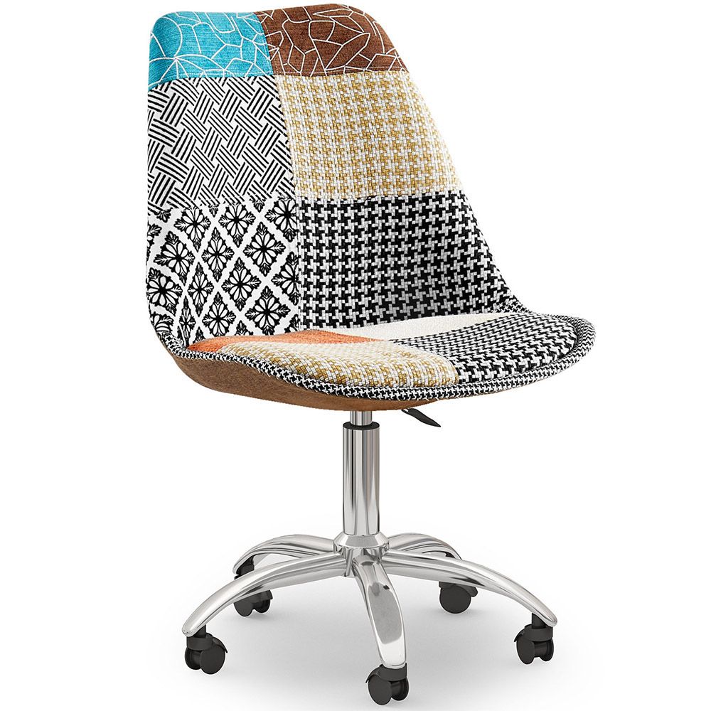  Chaise de Bureau Pivotante - Tissu Patchwork - Patty image 8