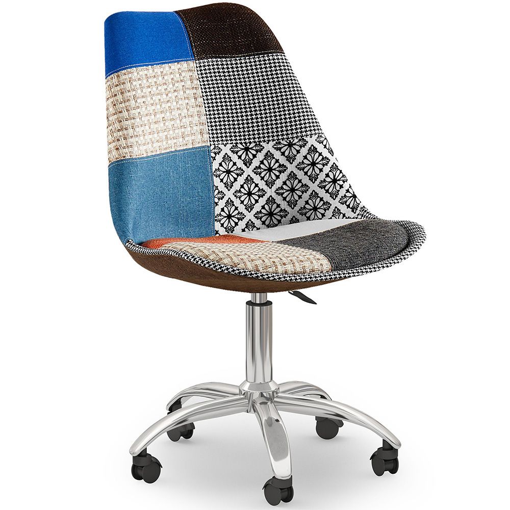  Chaise de Bureau Pivotante - Tissu Patchwork - Pixi image 8