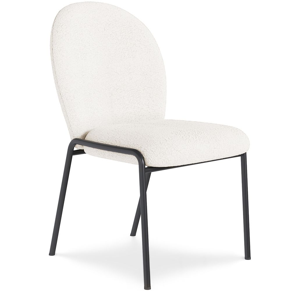 Chaise de salle à manger - Tapissée en tissu bouclé - Erys image 8