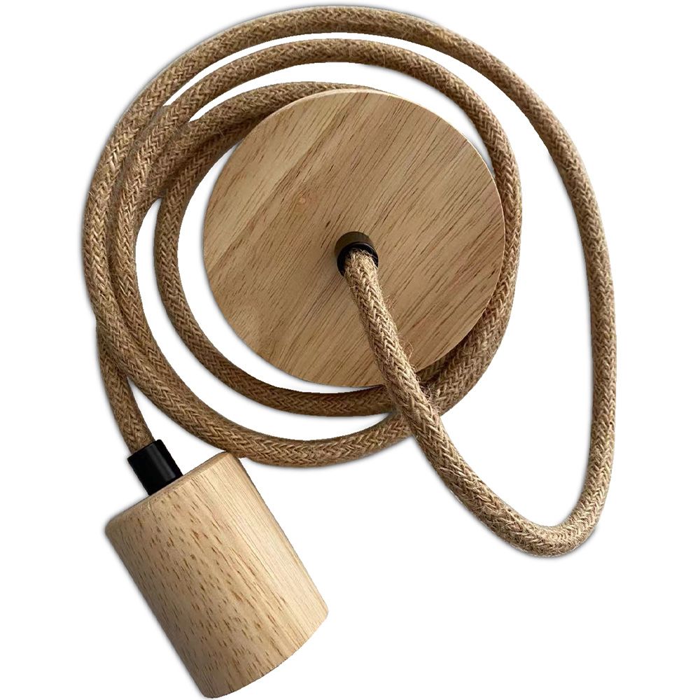Câble de Lampe Suspendue en Jute et Bois - 200cm - Hanz image 8