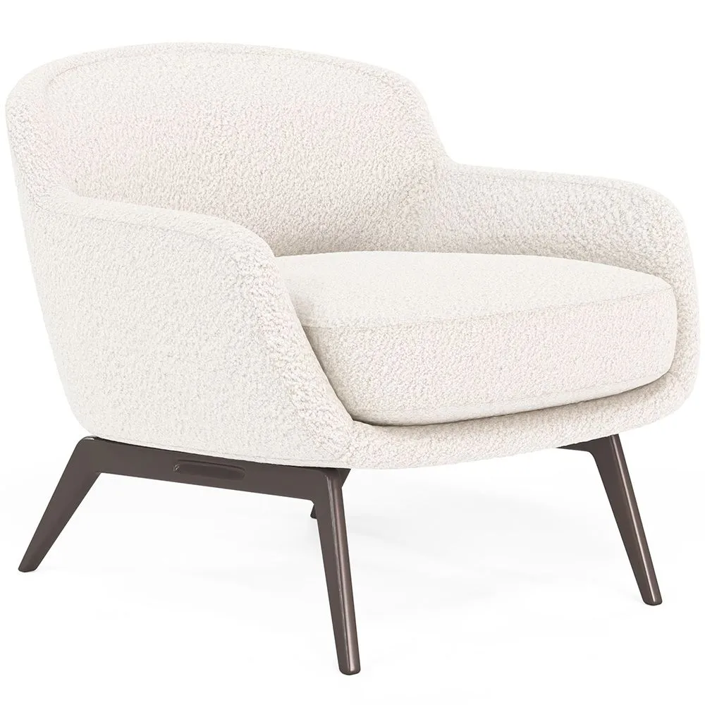 Fauteuil en bouclette fausse fourrure Tapissée - Boucles Blanches  - Jenna image 8