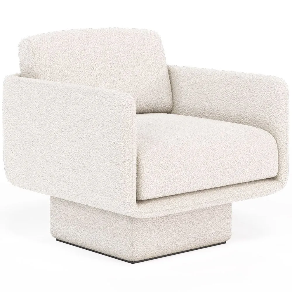 Fauteuil en bouclette fausse fourrure Tapissée - Boucles Blanches - Jackson image 8