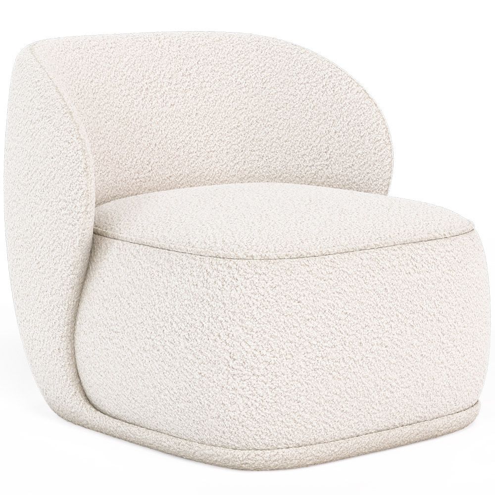Fauteuil en bouclette fausse fourrure Tapissée - Boucles Blanches - Mykel image 8