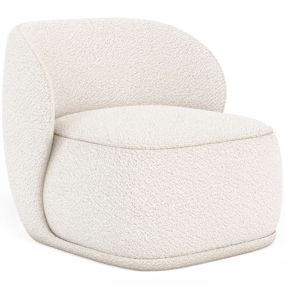 Fauteuil en bouclette fausse fourrure Tapissée - Boucles Blanches - Mykel image 8